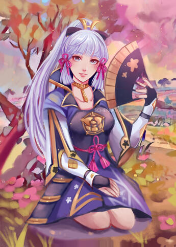 Ayaka from Genshin Impact for Heroine Impact zine